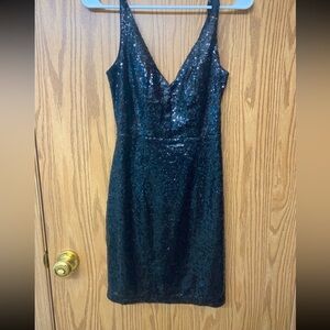 Lulus short black sequin dress